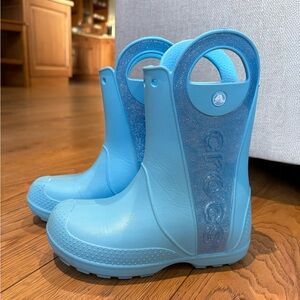 CROCS Kids Light Blue Rain Boots